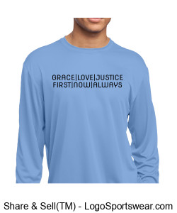 GRACE LOVE JUSTICE Sport-Tek Adult PosiCharge Long Sleeve Competitor T-Shirt Design Zoom