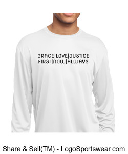 GRACE LOVE JUSTICE Sport-Tek Adult PosiCharge Long Sleeve Competitor T-Shirt Design Zoom
