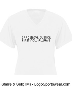 GRACE LOVE JUSTICE Badger Ladies' B-Core V-Neck T-Shirt Design Zoom