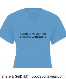 GRACE LOVE JUSTICE Badger Ladies' B-Core V-Neck T-Shirt Design Zoom